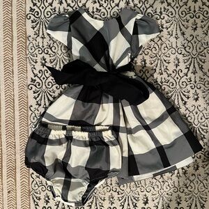 NWOT Ralph Lauren Baby Black & White Plaid silk dress 6 months